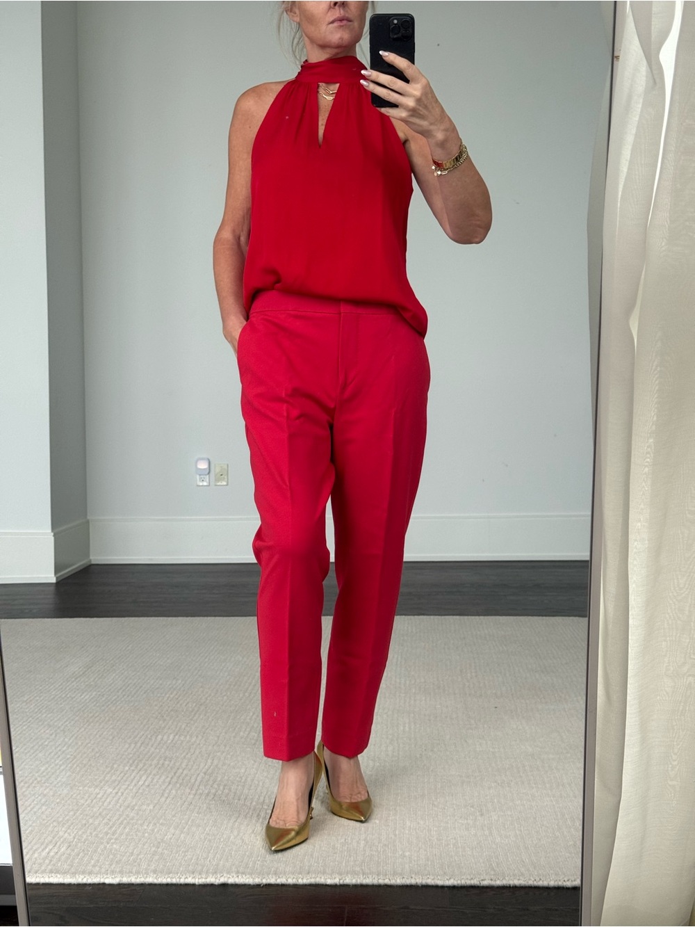MaxMara Red Slim Trousers